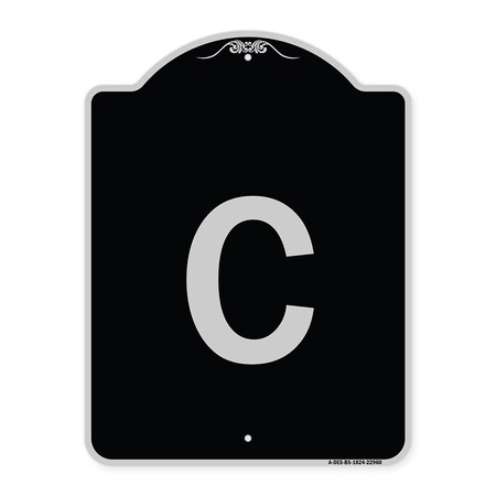 Signmission Sign with Letter C Heavy-Gauge Aluminum Architectural Sign, 24" x 18", BS-1824-22960 A-DES-BS-1824-22960